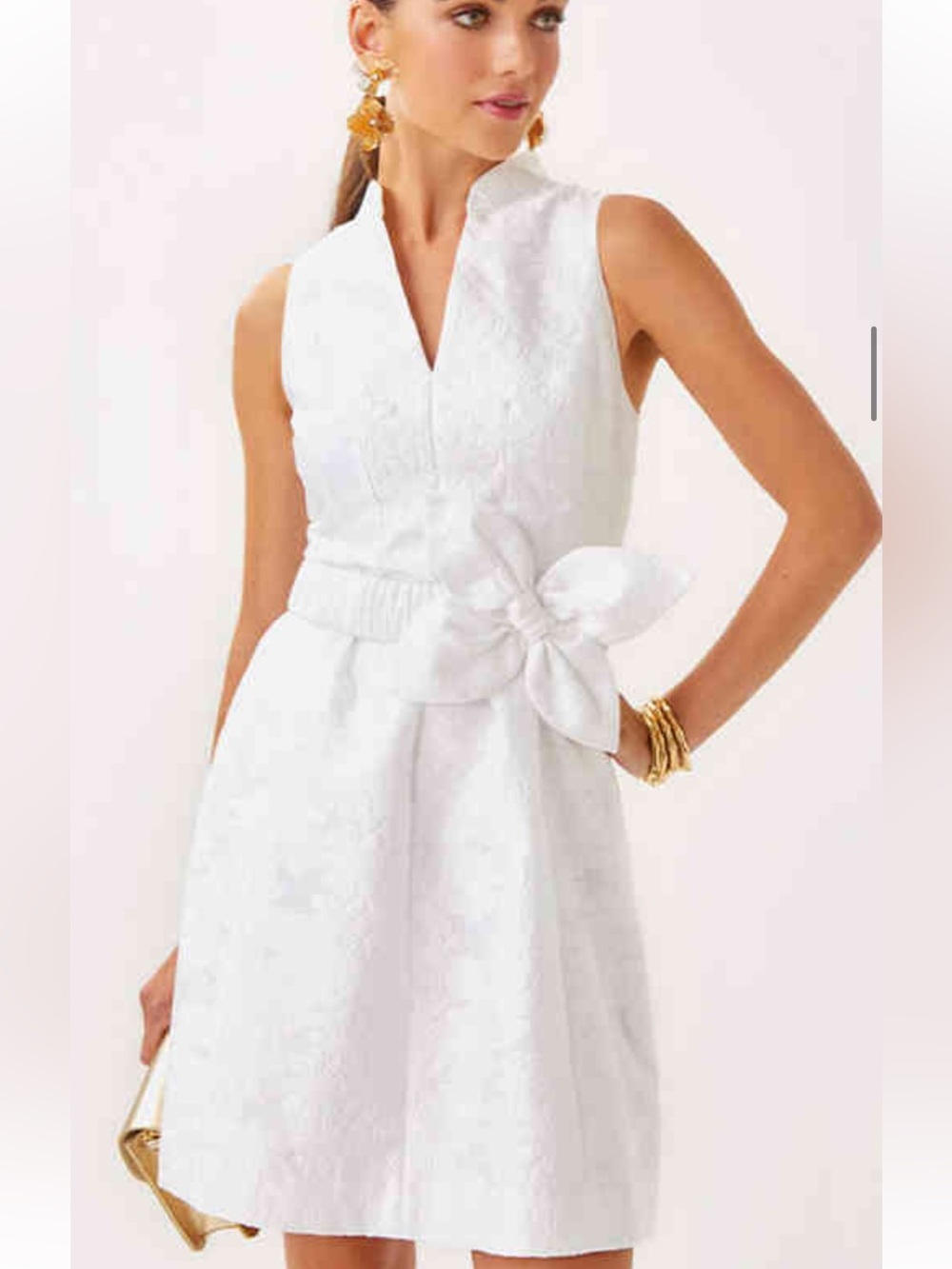 Lilly Pulitzer White Embroidered Daisy Sleevel Mini Tazie Dress Size 8